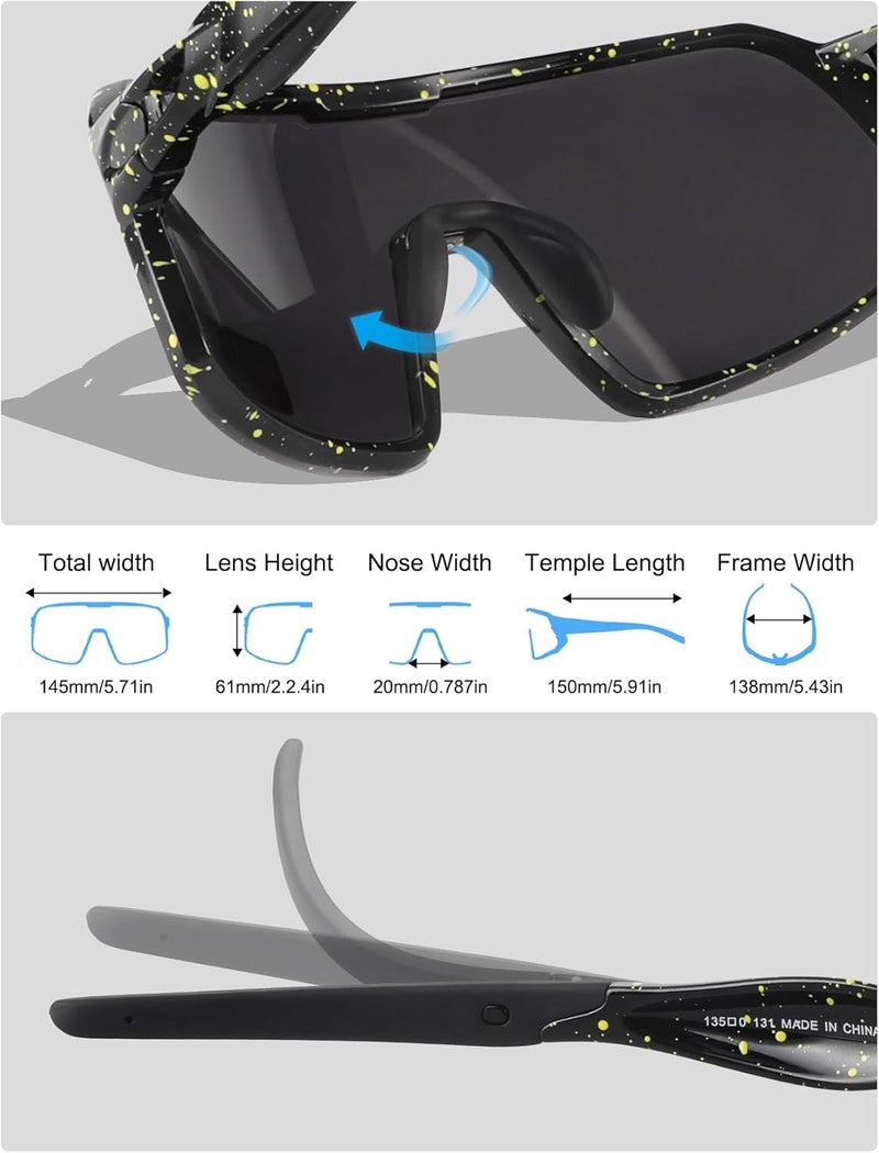 BangLong Polarized Sports Sunglasses for Men Women, UV Protection Sun Glasses for Baseball Running Cycling Fishing - Image 3